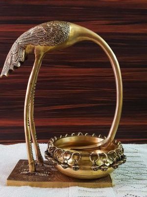 Brass Flamingo Urli