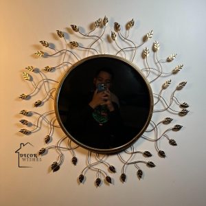 Metal Leaf and Branches Mirror