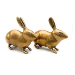 Bhunes Brass Couple Rabbits
