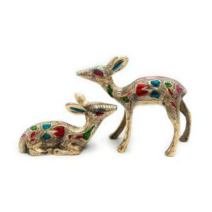 Bhunes Multicolor Brass Deer