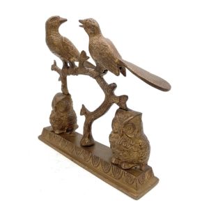 Bhunes Brass Decorative Birds Sculpture with Owl Showpiece