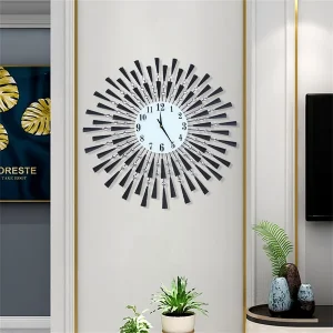 Black Arrow with Crystal Wall clock