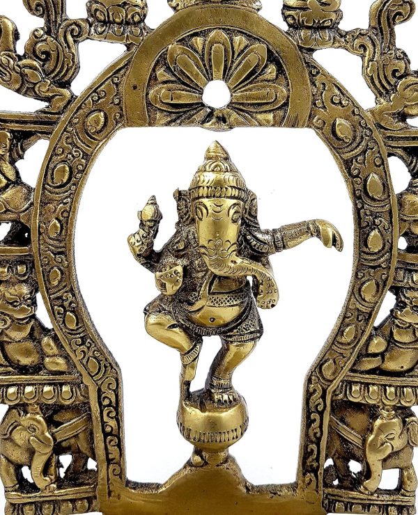 Dancing Ganesha Design Diya with Prabhavali