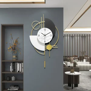 Gold Pendulum Geometric Metal Wall clock