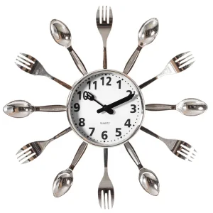 Metal Spoons and Forks Wall Clock