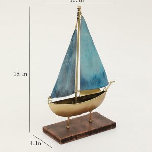 Multicolour Iron & MDF Hope Boat Ship Model Figurine Showpiece