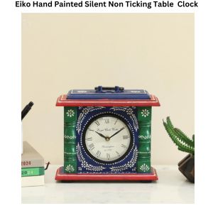 Eiko Hand Painted Silent Non Ticking Table Clock