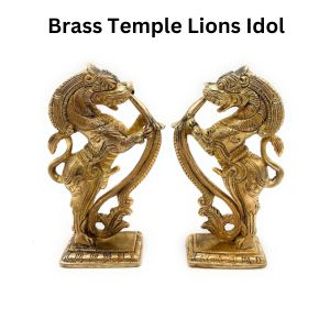 Brass Temple Lions Showpiece