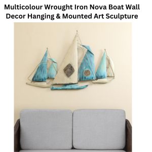 Multicolour Wrought Iron Nova Boat Wall Art