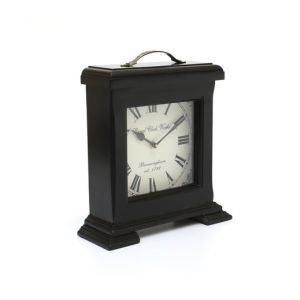 Deval Silent Non Ticking Wooden Table Clock