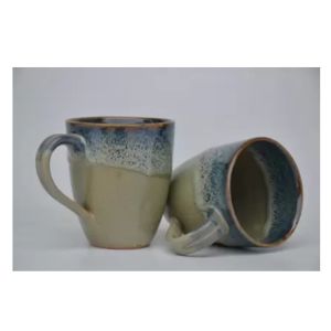 Ceramic Hand Glazed Studio Pottery Tea Cup Coffee Mug Set  (Multicolor, 2 Cup Set)