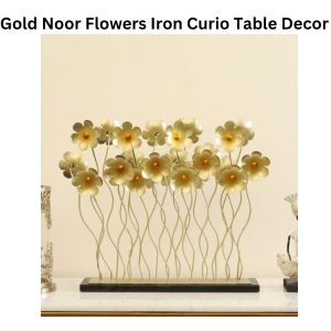 Gold Noor Flowers Iron Curio Table Decor