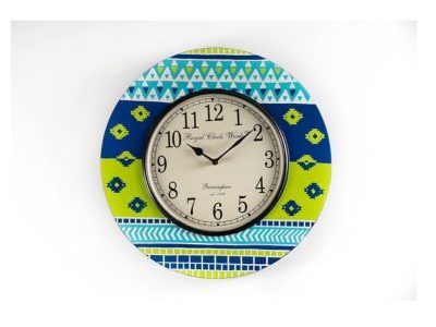 Handpainted Zubin Wooden Simple Numerical Round Shaped Wall Clock