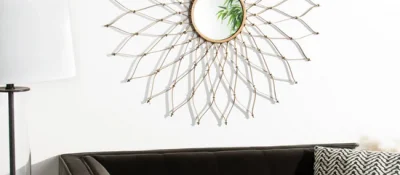 Iron Flower Petals 35-inch Decorative Mirror