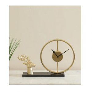 Iron Gold & Black RYLA Reindeer with Table Clock