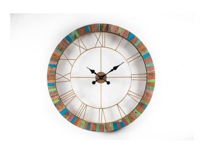 Logan Wooden and Metal Wall Clock with Dial