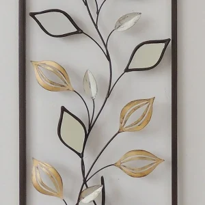 Metal Leaves and Mirror Frame