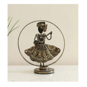 Metal Multicolour Anushree Sitar Doll Table Decor