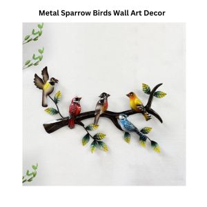 Metal Sparrow Birds Wall Art Decor