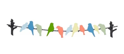 Multi Colored Metal Colourful Birds Wall Decor
