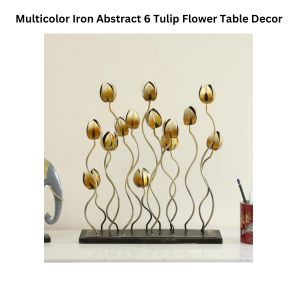Multicolor Iron Abstract 6 Tulip Flower Table Decor