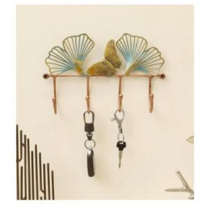 Theo Leaf and Butterfly Decorative Metal Key holder