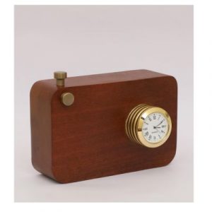 Wooden Brown Kiki Camera Style Table Clock