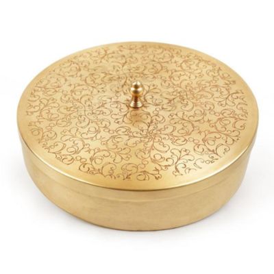 Handcrafted Masala Box With Embossed Lid