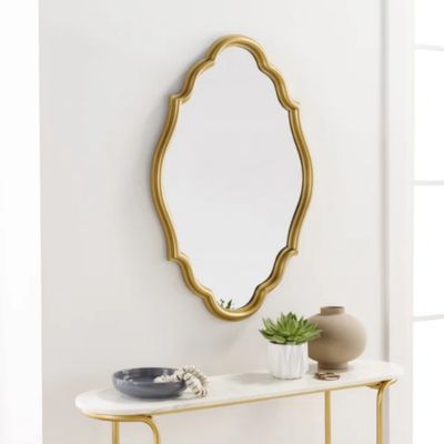 Metal Golden Flat Wall Mirror