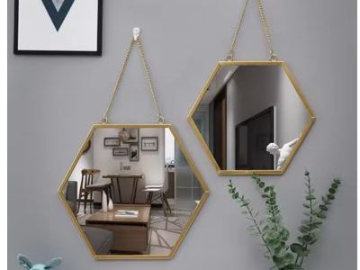 Modern Luxury Hexagonal Decorative Gold Wall Mirror