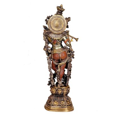 Multi Color Brass Radha Krishna Idol 29 Inches