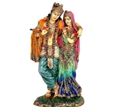 Resin and Bonded Bronze Cold Cast Radha Krishna Idol