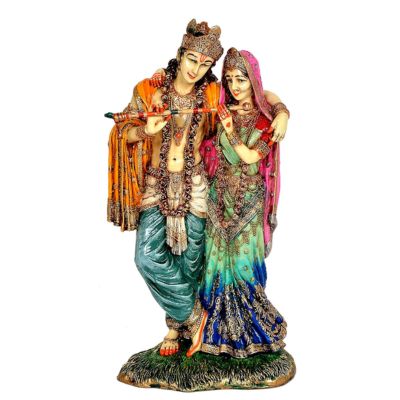 Resin and Bonded Bronze Cold Cast Radha Krishna Idol